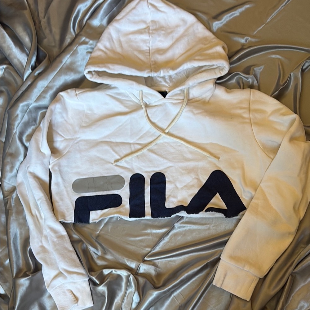Fila White Cropped XS Hoodie